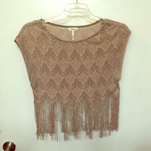 Forever 21 Champagne Sparkle Crop Top